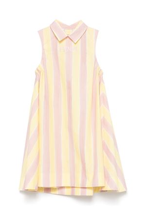 Yellow and lilac Junior poplin dress FENDI KIDS | JFB747AS67F1R0X